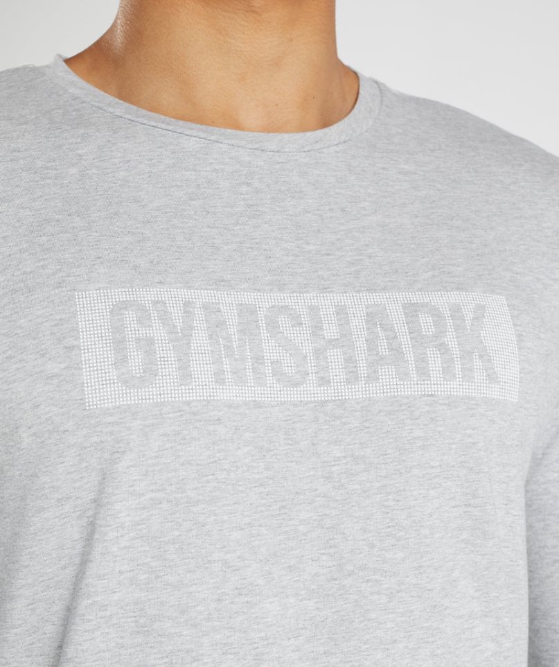 Men's Gymshark Block Long Sleeve T-Shirts Light Grey | NZ 1LQMIO